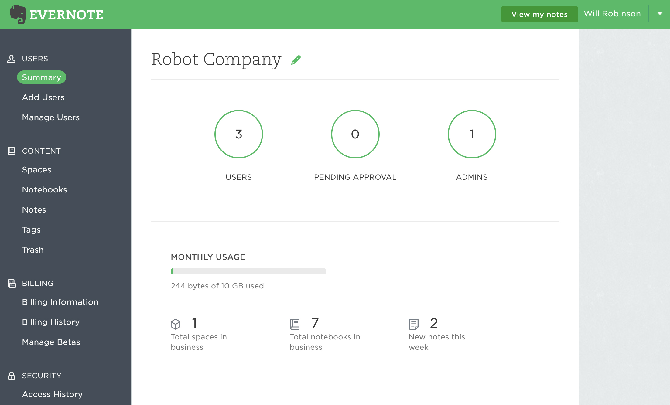 aplicación sin conexión de evernote