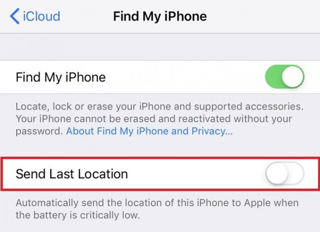 Active la última ubicación si Buscar mi iPhone está fuera de línea
