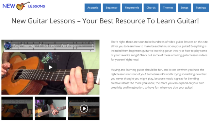 New Guitar Lessons es para que los principiantes aprendan los conceptos básicos de cómo tocar la guitarra.