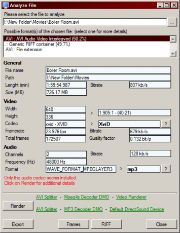 el archivo de audio no funciona