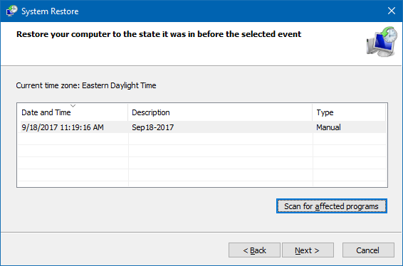 ¿Por qué Windows guarda automáticamente el registro? ejemplo de restauración del sistema de windows 10
