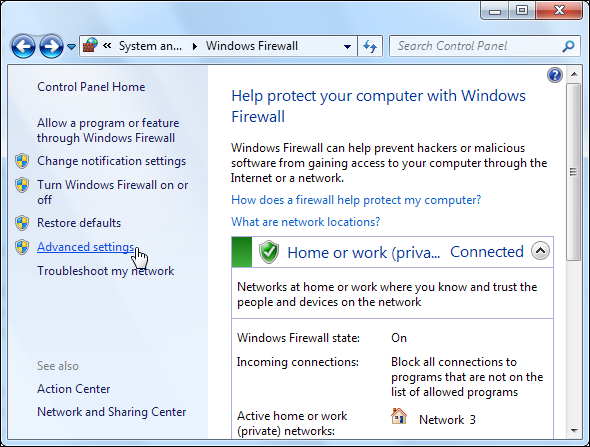 sobre el firewall de Windows 7 