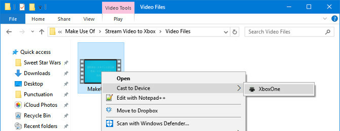 Cómo transmitir video a Xbox One desde Windows 10 emitido al dispositivo