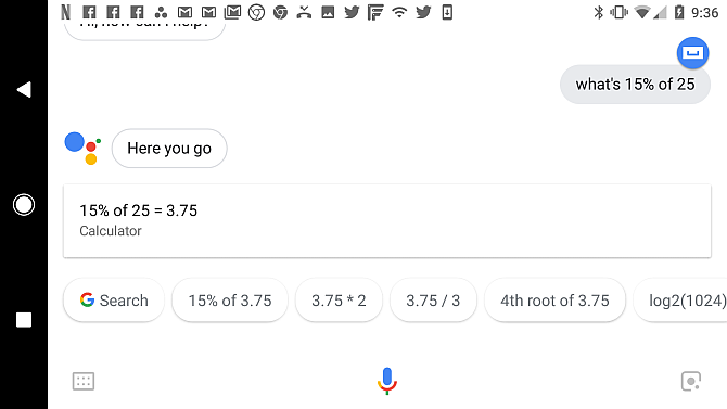 Asistente de Google Calculadora de propinas