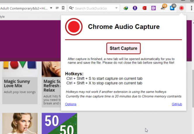 extensión de captura de audio de Chrome para Chrome