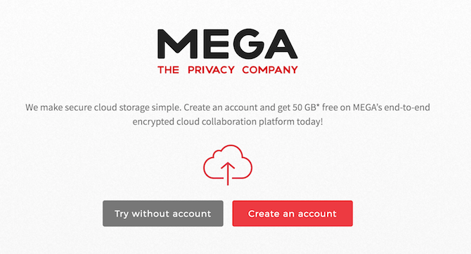 Este útil sitio web se conoce como Mega, una empresa de almacenamiento en la nube