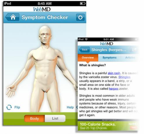 ipad de la aplicación webmd