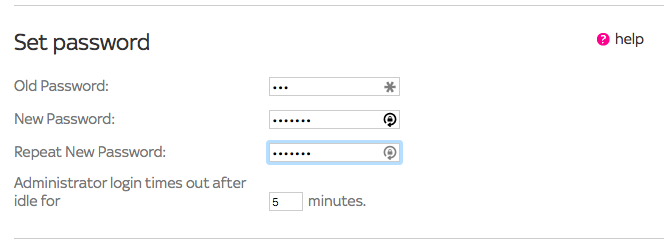 Configuración del enrutador Cambiar contraseña