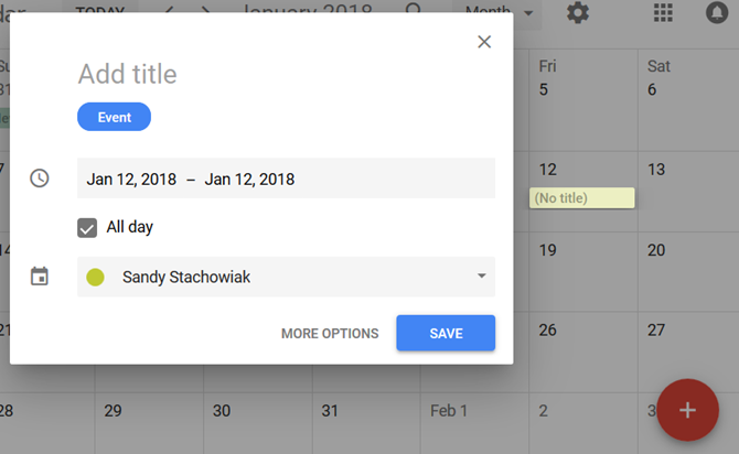 Google Calendar diario personal