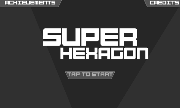 Pantalla de inicio de Super Hexagon