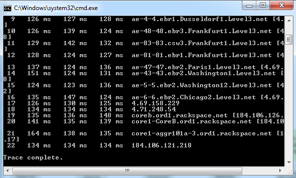 Traceroute de línea de comando