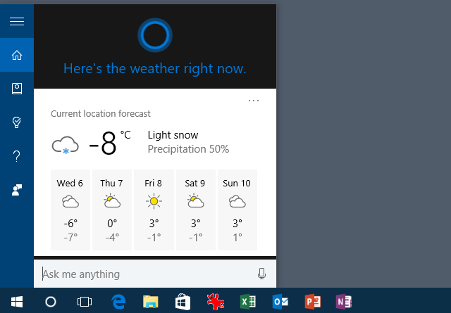 Vista previa de Cortana