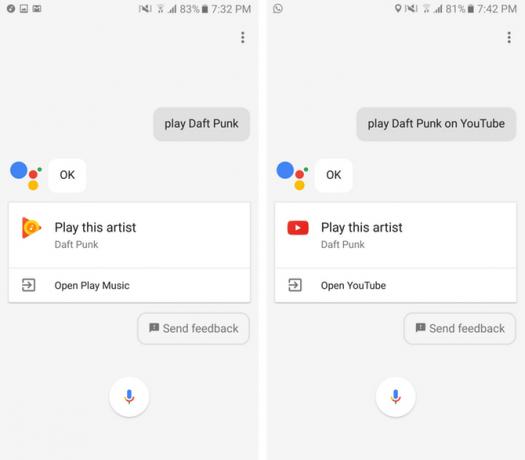 asistente de google play music play video
