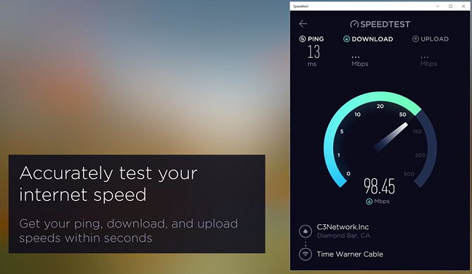 aplicación speedtest windows 10