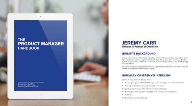 El Product Manager Handbook es un libro electrónico gratuito o de pago, con consejos de gerentes de productos exitosos de Google, Facebook, Twitter, Microsoft, etc.
