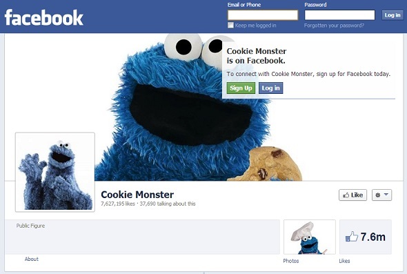 10 personajes ficticios que son increíblemente populares en Facebook facebook cookie monster
