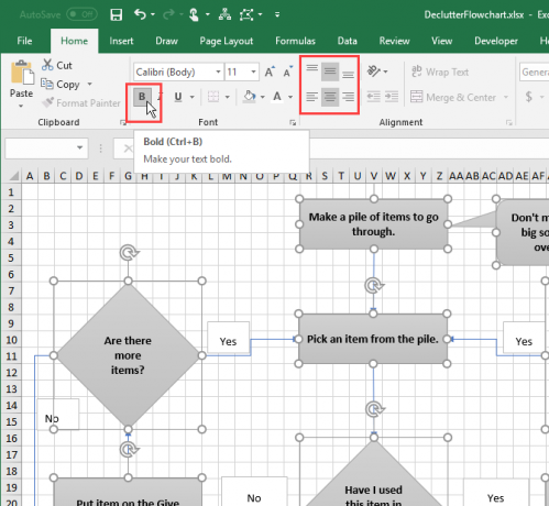Formatee el texto en formas usando la pestaña Inicio en Excel
