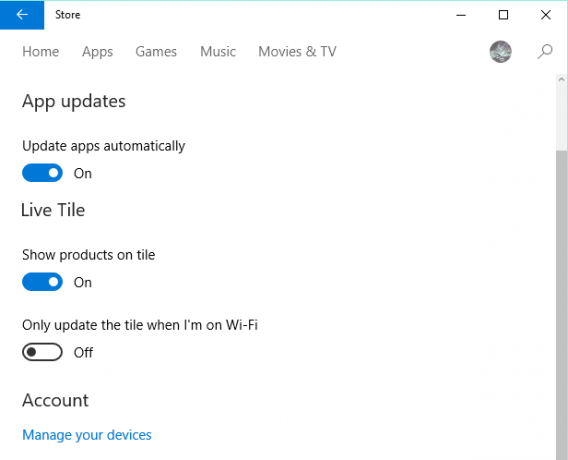 Cómo desactivar las actualizaciones automáticas de aplicaciones en la configuración de Windows 10 Win10 Pro Store