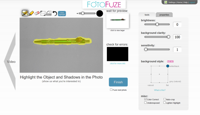 Interfaz FotoFuze