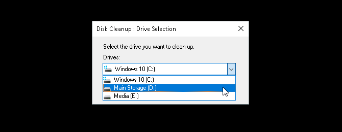 ¿Poco almacenamiento en Windows 10? 5 consejos para ayudar a recuperar su espacio en disco Selección de unidad de limpieza de disco