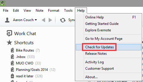 1.3 evernote - buscar actualizaciones