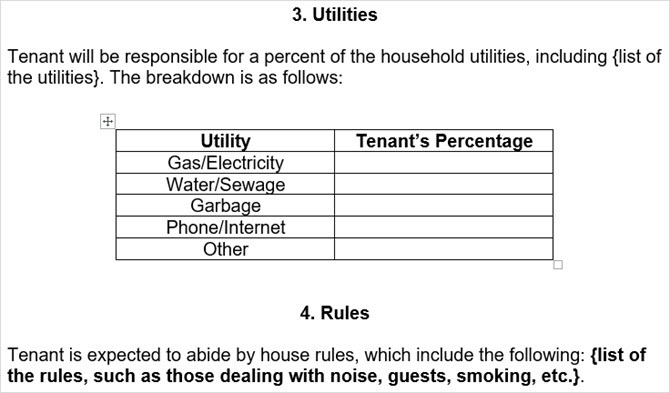 plantilla de contrato de alquiler de habitación