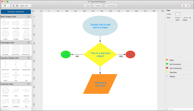 Diseñador de diagramas de flujo para Mac