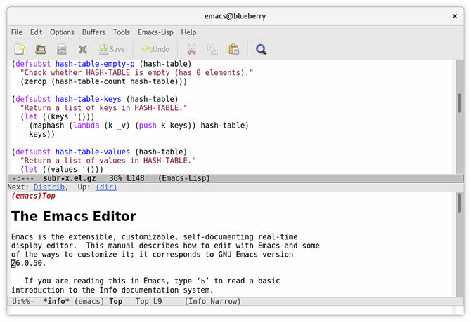Emacs editor de texto Mac