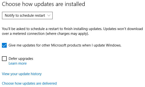 Windows 10 elige cómo se instalan las actualizaciones