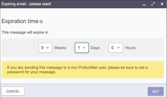 ProtonMail caduca el correo electrónico