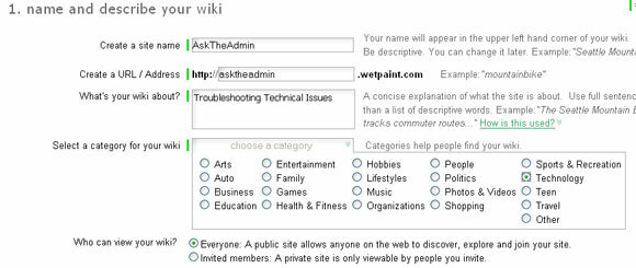 Cree su propio sitio wiki fácilmente con WetPaint wetpaint2