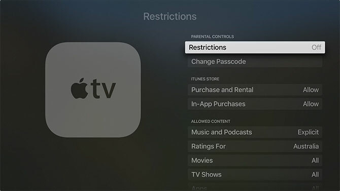 Cómo configurar y usar las restricciones de Apple TV Apple TV 1