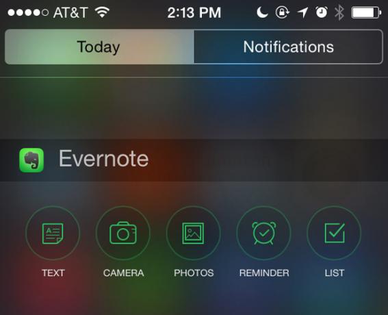 Widget de Evernote