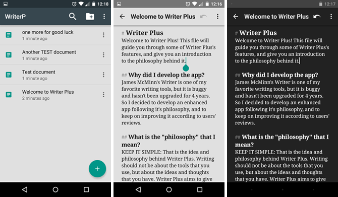 7 editores de texto sin distracciones para Android comparados: ¿cuál es el mejor? editor de texto de Android escritor plus