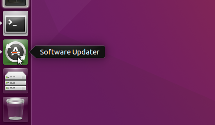 Actualizador de software en la barra de Unity Launcher