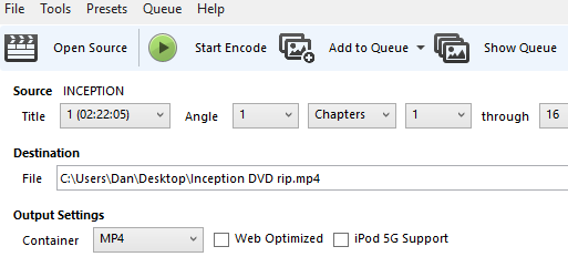 5 sencillos pasos para copiar un DVD completo a su disco duro codificación de inicio con freno de mano