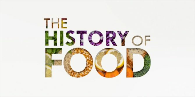 La tarjeta de título de Historia de la comida