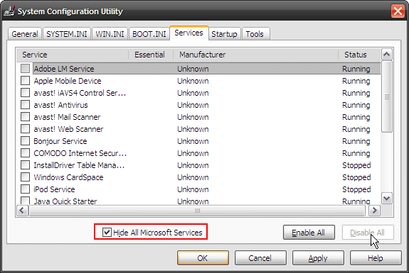 Cómo solucionar problemas de Windows con la utilidad de configuración del sistema MSconfig Utility 3 dis