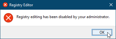 La edición del registro ha sido deshabilitada por su mensaje de administrador en Windows 10