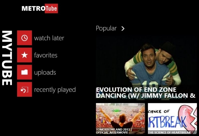 6 increíbles aplicaciones de Windows 8 para disfrutar de videos y música, estilo moderno Windows 8 Modern UI Las mejores aplicaciones de video Metrotube