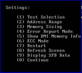 prueba de memoria de la computadora