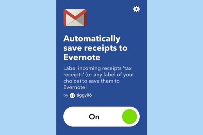 ifttt gmail guardar recibos en evernote