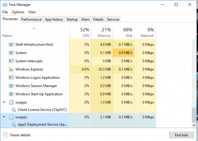 ¿Qué es wsappx y por qué los problemas de RAM de CPU alta Windows 10