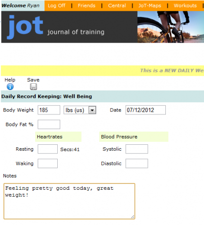 Planifique y realice un seguimiento del éxito del entrenamiento con Journal of Training jot12