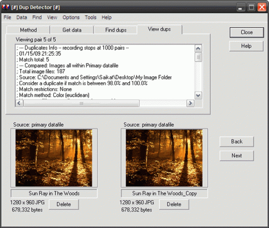 detector dup - encuentra archivos de imagen duplicados