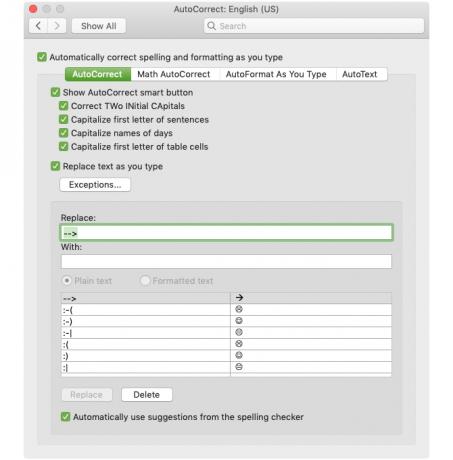 Configuración de Autocorrección Mac