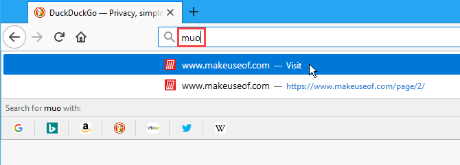 Use una palabra clave para visitar un sitio marcado en Firefox