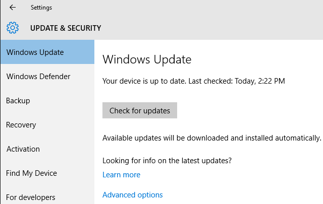 Actualización de otoño de Windows 10