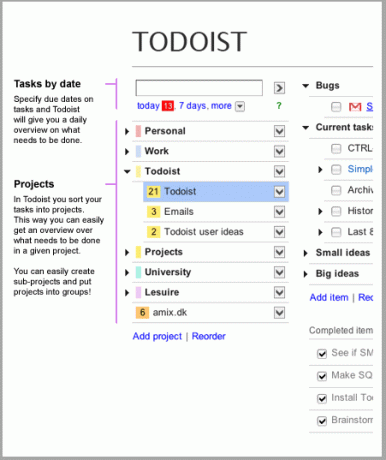 captura de pantalla de todoist