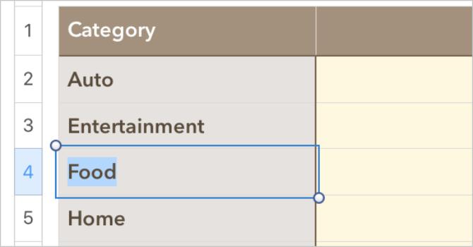 Cambiar el nombre de la categoría en la tabla de resumen de Tempalte de presupuesto personal de números